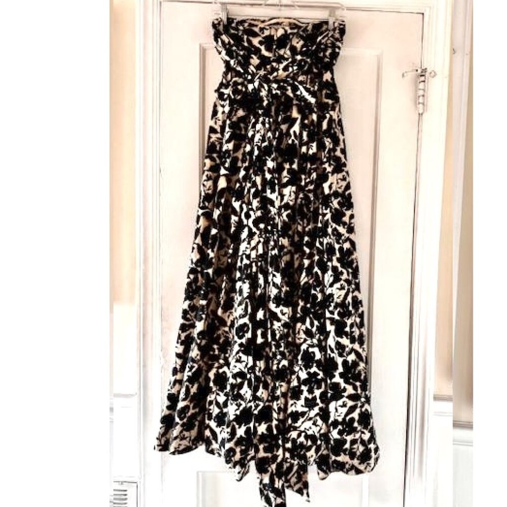 J Crew Collection Strapless Bow Back Maxi Floral Print Cotton Maxi Dress Wedding - Picture 8 of 15